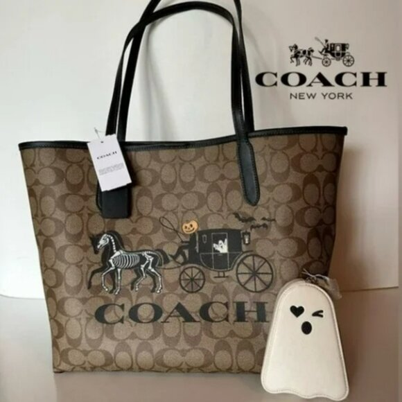 Coach City Tote In Signature Canvas With Halloween - Picture 1 of 8